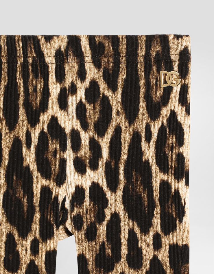 Dolce & Gabbana Gerippte Leggings mit Leo-Print Print L2JPG7HS7Q6