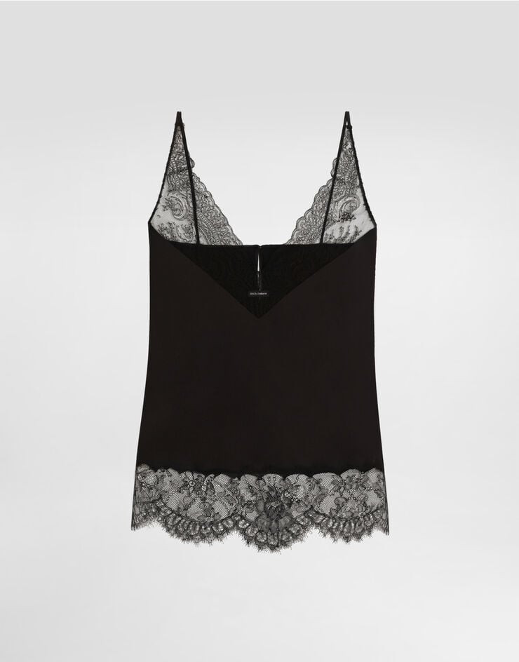 Dolce & Gabbana Top en satin de soie Dolce & Gabbana Top en satin de soie Black F7BN5TFU1AU