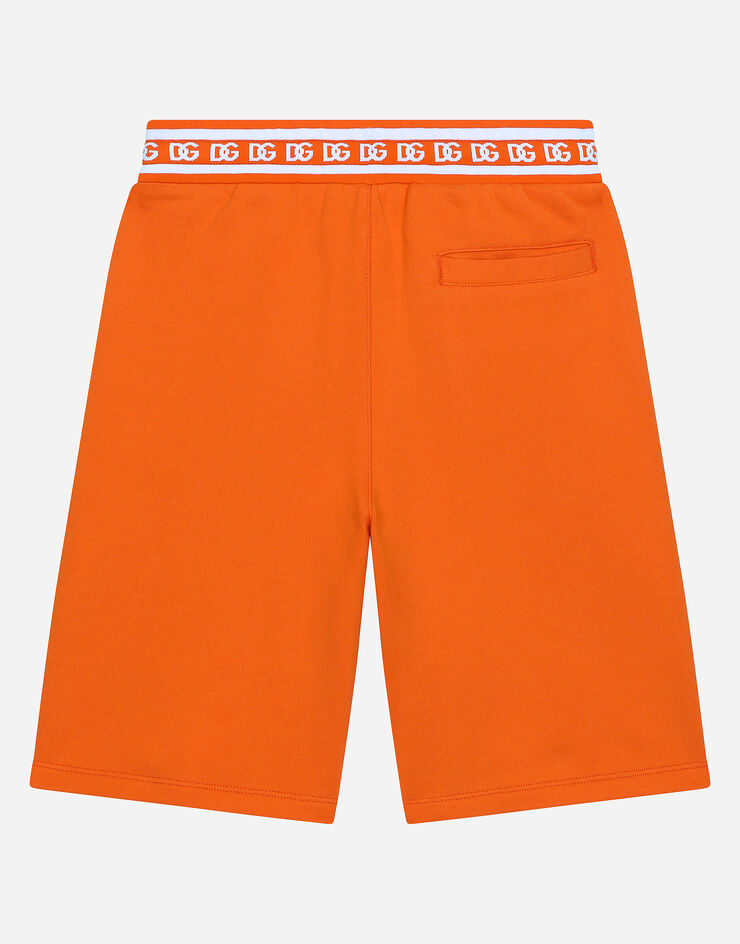 Dolce & Gabbana DG 徽标平纹针织慢跑百慕大短裤 橘 L4JQP0G7IJ8