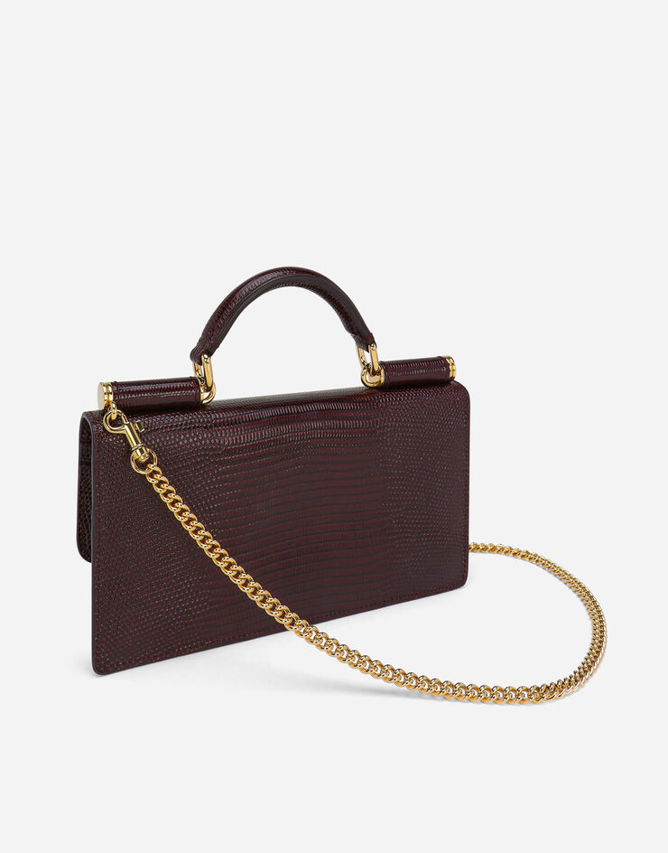 Iguana-print mini bag in Bordeaux for | Dolce&Gabbana® US