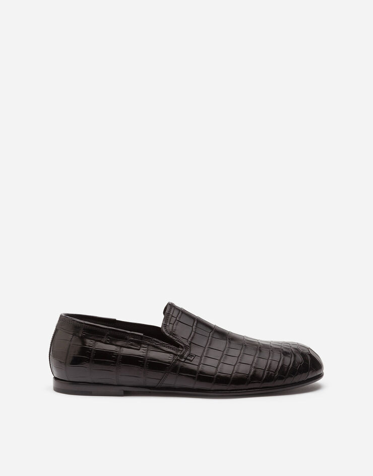 Dolce & Gabbana Crocodile nappa slip-on shoes BLACK A50216A2354