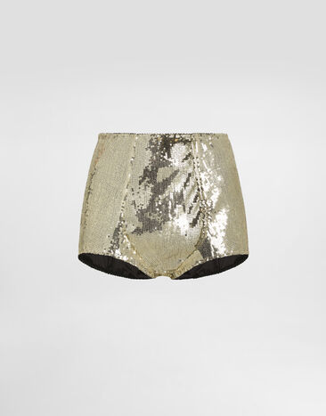 Dolce & Gabbana Sequined high-waisted panties Gold O2B30TON05C