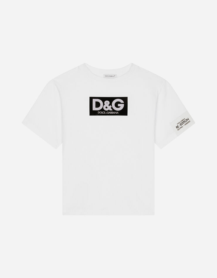 Dolce & Gabbana Jersey T-shirt with heat-sealed logo print Blanc L4JTEYG7I8P