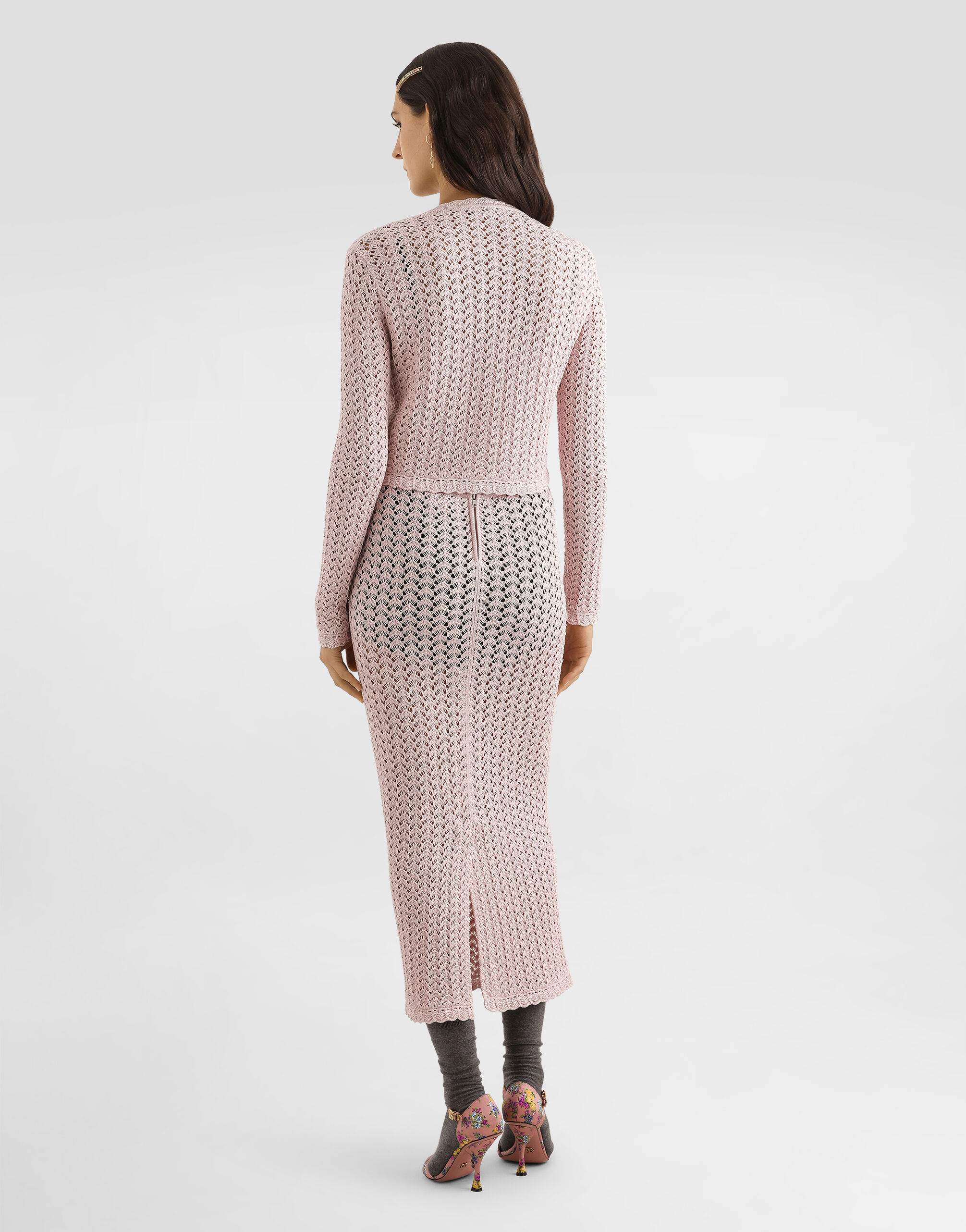 Viscose cardigan in Pink for Women | Dolce&Gabbana® US