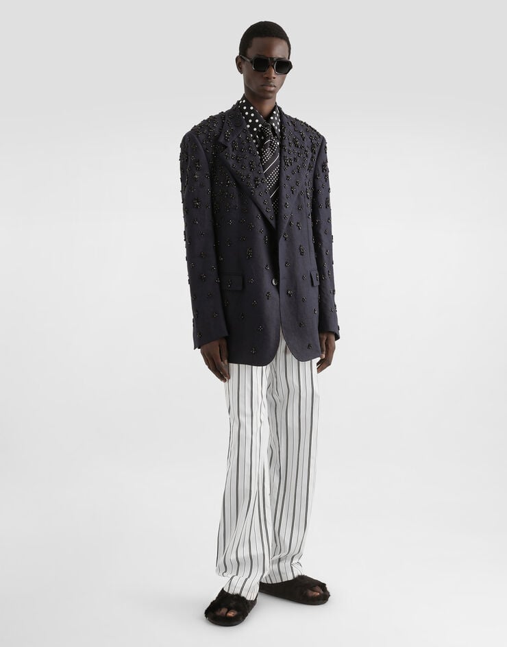 Dolce & Gabbana Single-breasted embroidered jacket Multicolor G2VO1ZGK281