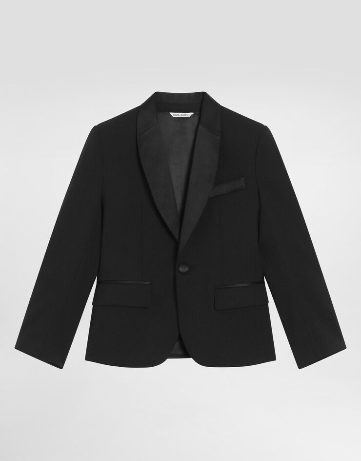 Dolce & Gabbana Single-button jacket in stretch fabric Black L41J83FUBE7