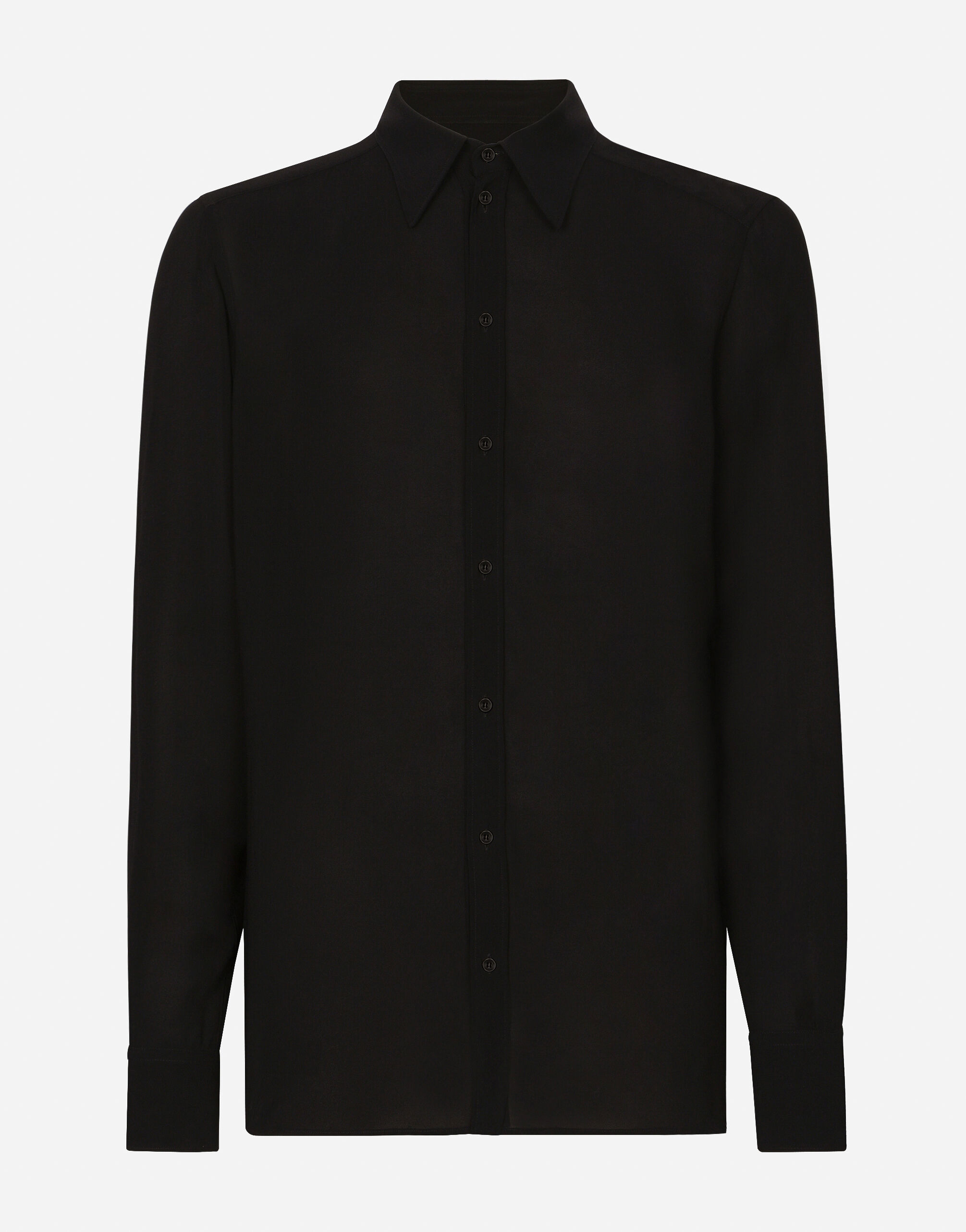 Martini fit stretch charmeuse shirt in Black for Men Dolce Gabbana