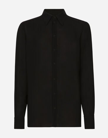 Dolce & Gabbana Martini-fit stretch charmeuse shirt Black LB1A58G0U05