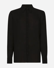 Dolce & Gabbana Martini-fit stretch charmeuse shirt Negro A50573AN890