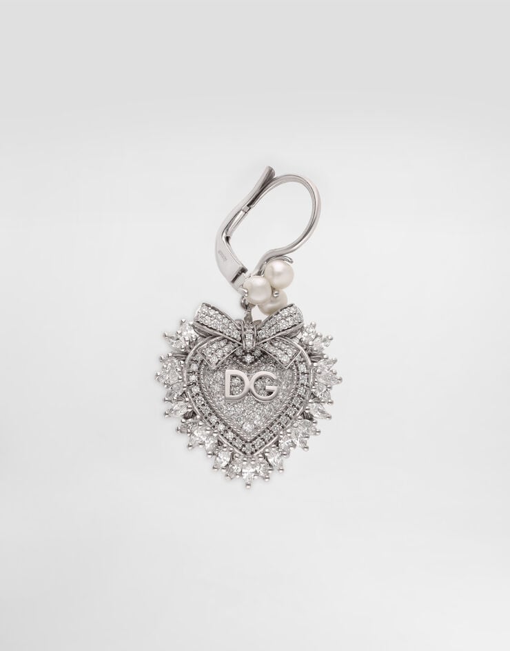 Dolce & Gabbana Devotion Earrings 18-carat white gold and diamonds White WEND1KWWH01