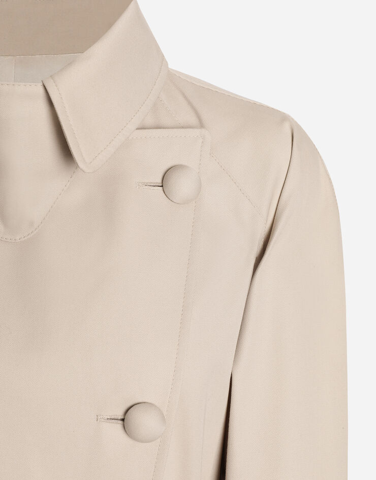 Dolce & Gabbana Gabardina de dril de algodón Beige F0W3STHUMVM
