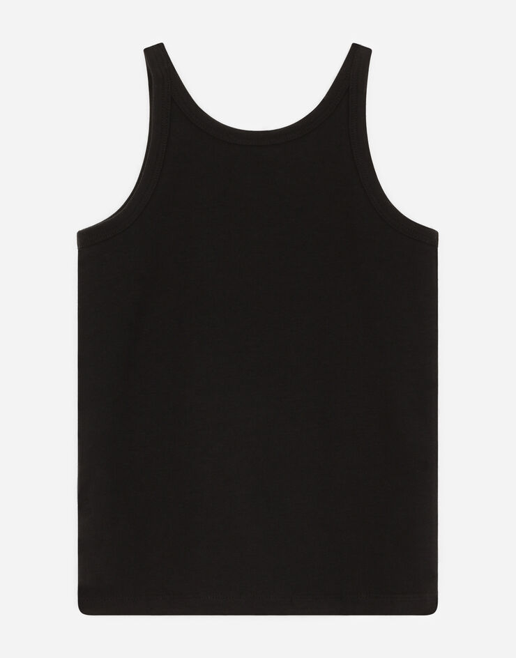 Dolce & Gabbana Short-sleeved jersey vest two-pack Black L4J702G7OCU