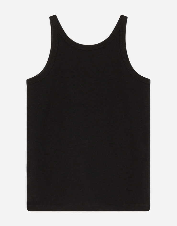Dolce & Gabbana Short-sleeved jersey vest two-pack Black L4J702G7OCU