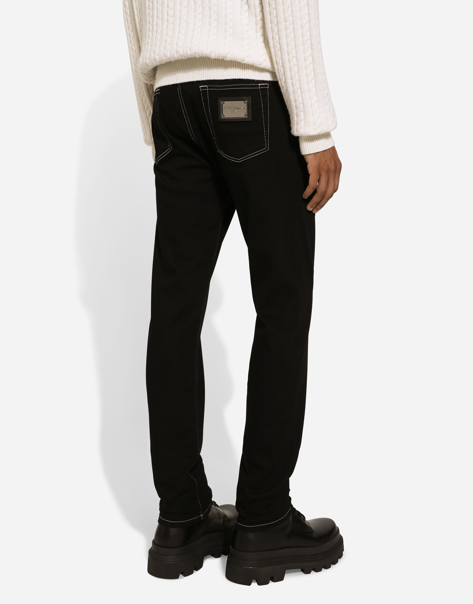 Slim fit stretch black denim jeans in Black for Men Dolce Gabbana US