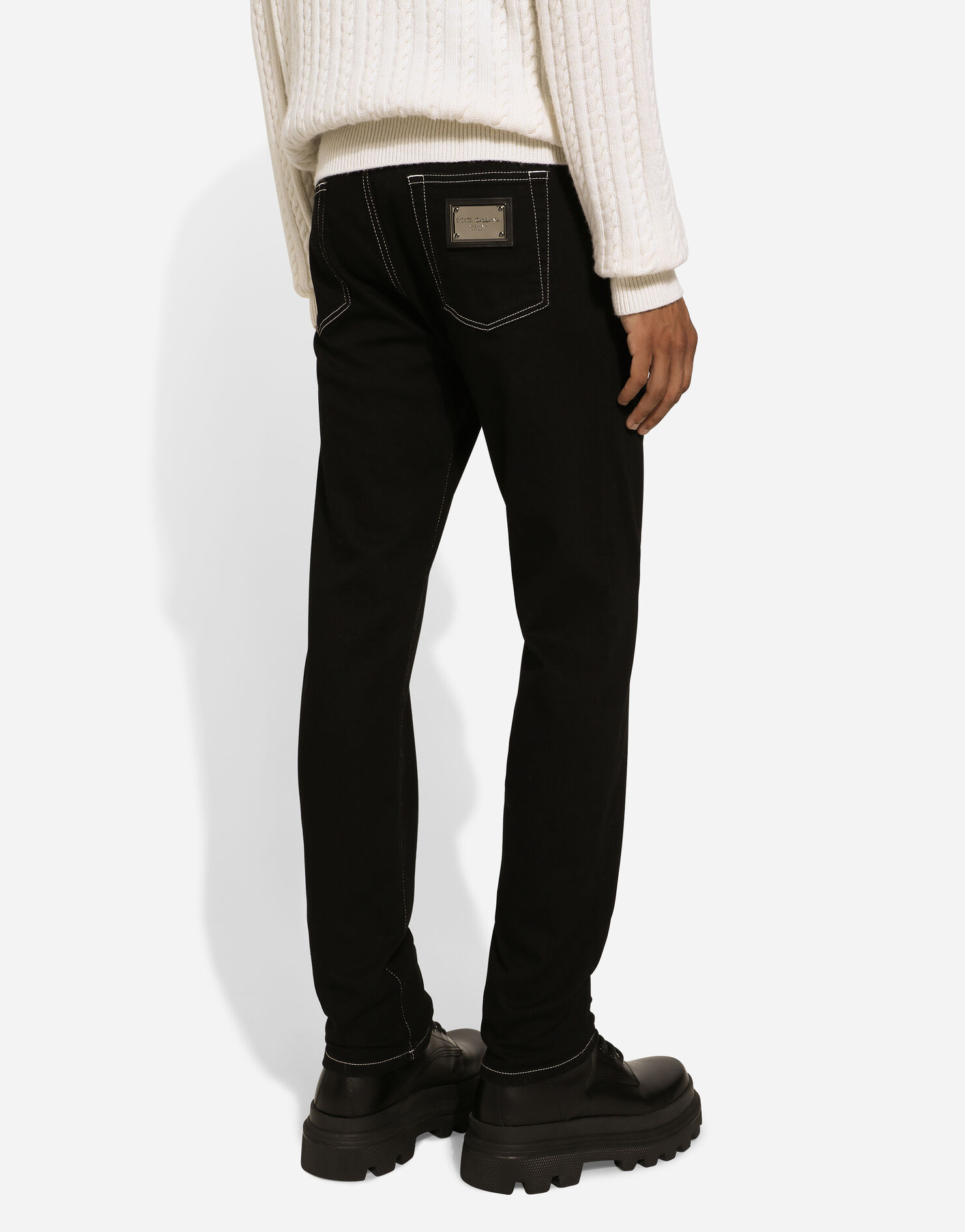 Dolce & Gabbana Black Cotton Stretch Skinny Denim Men Jeans main image 1