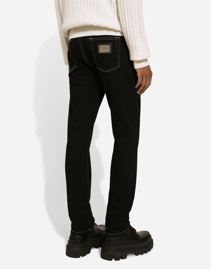 Dolce & Gabbana Jeans Slim aus schwarzem Stretchdenim Schwarz GY07CDG8KN4