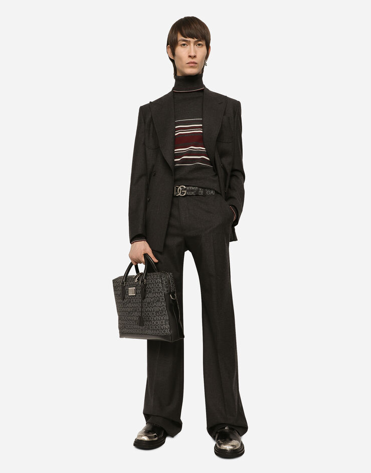 Dolce & Gabbana Maglia collo alto in lana righe a contrasto Multicolore GXQ81TJCVG3