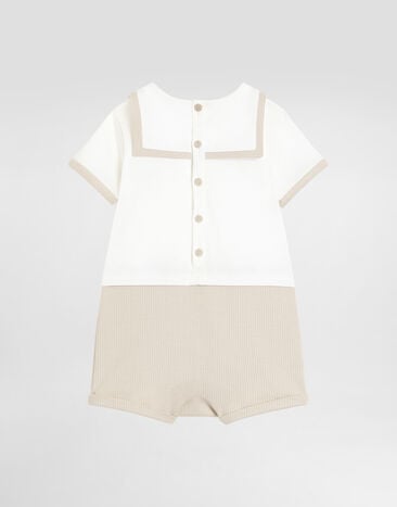 Dolce & Gabbana Interlock and piqué romper with embroidery Multicolor L1JOCBG7PTA