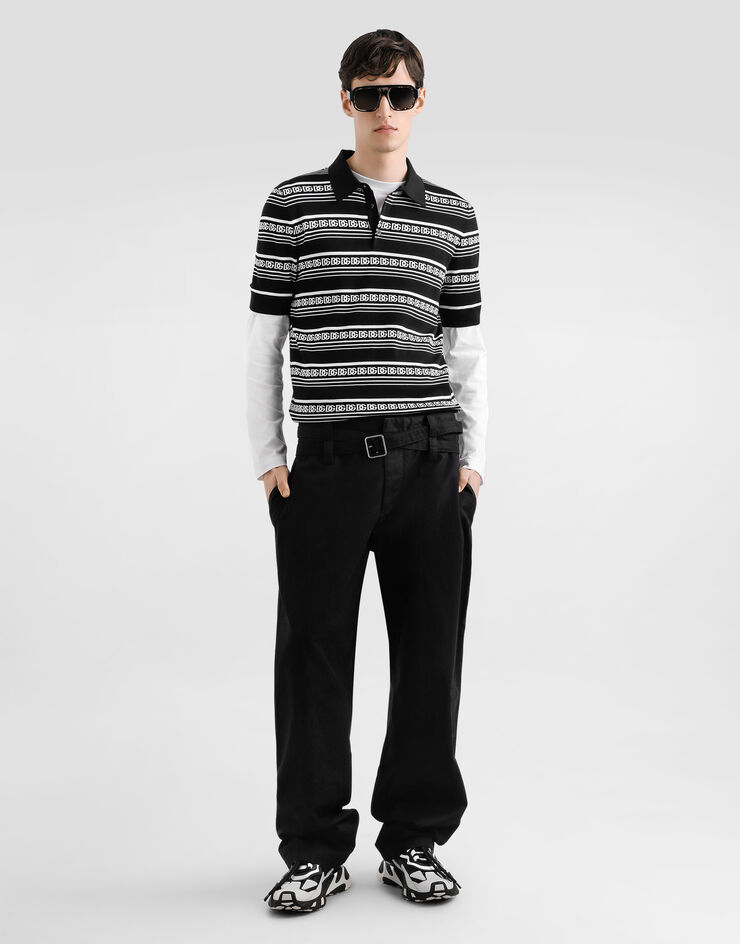 Dolce & Gabbana Maglia polo in seta logata Multicolore GXZ02TJBSN4