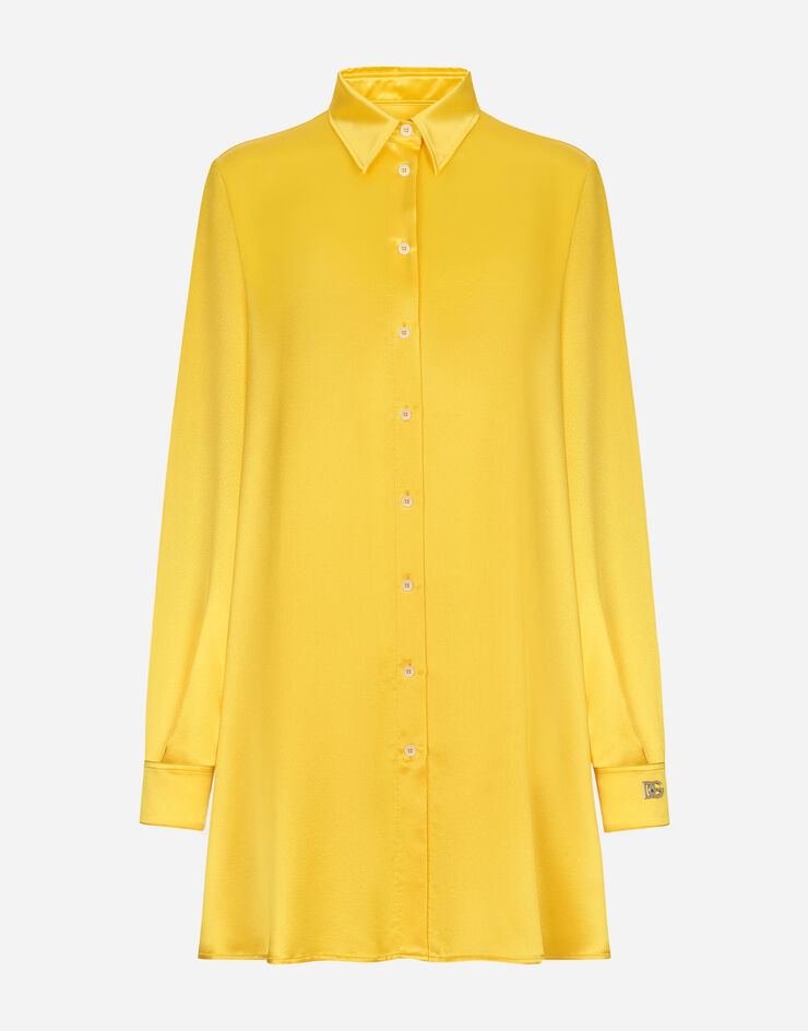 Dolce & Gabbana 真丝绉绸长袖衬衫 黄 F5R54TFU1NG