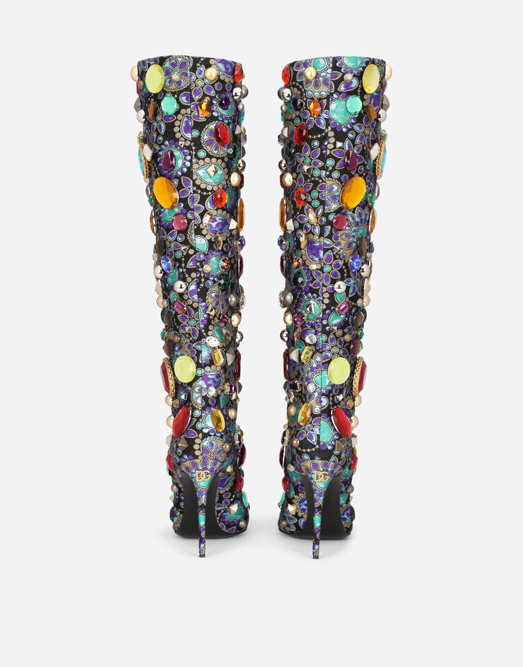 Dolce & Gabbana Embroidered lurex jacquard boots разноцветный CU0831AY687