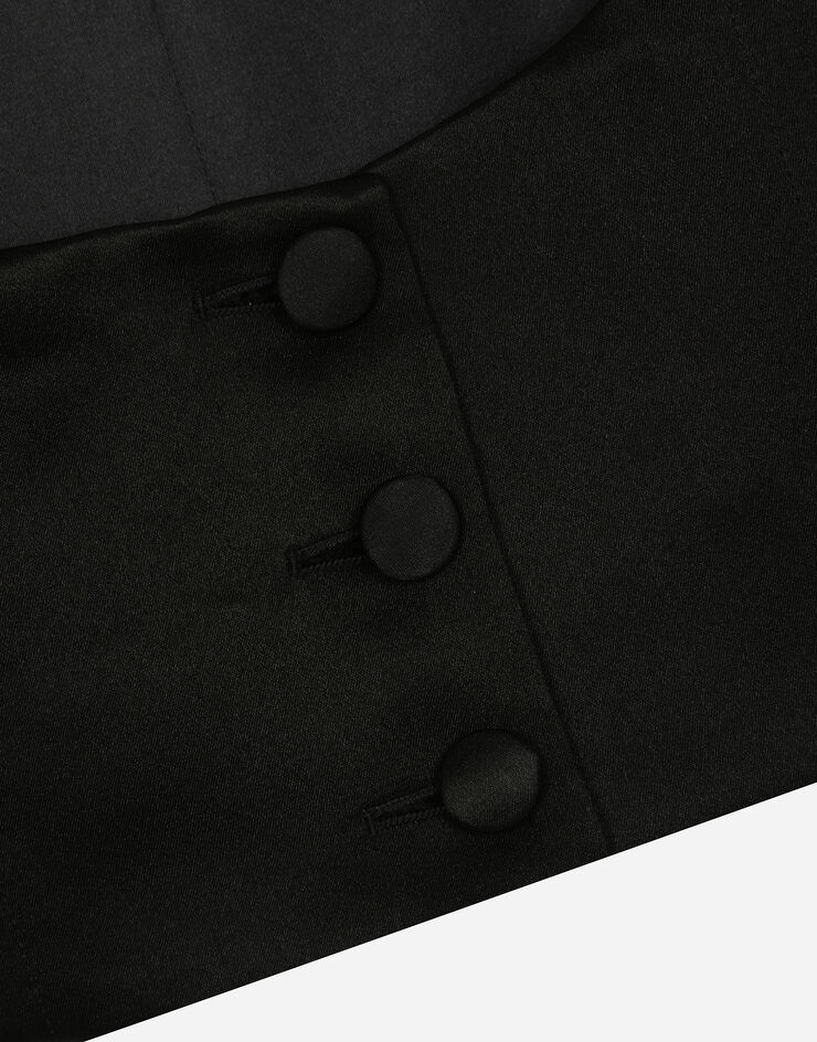 Dolce & Gabbana Single-breasted silk duchesse tuxedo vest Black F792ETFU1KM