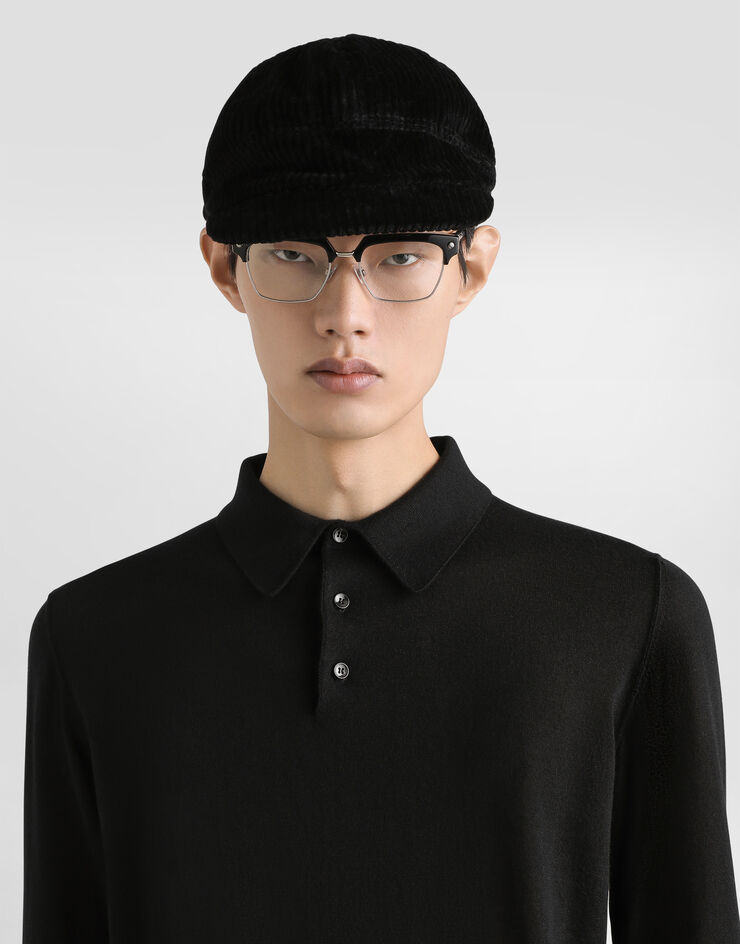 Dolce & Gabbana Fine-gauge cashmere polo shirt Black GXZ25TJBW05