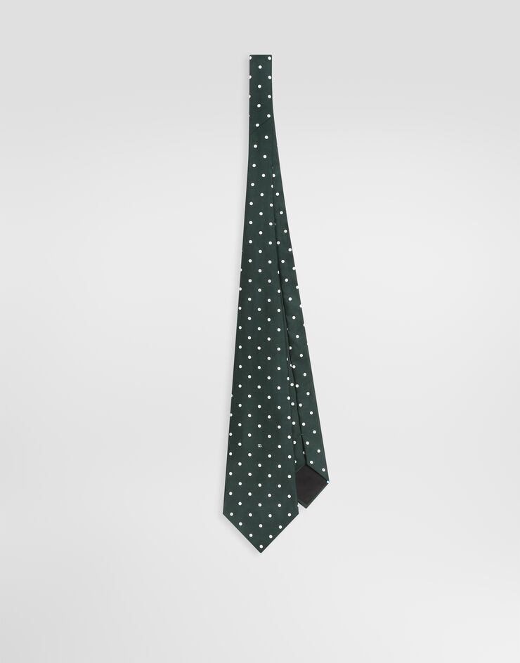 Dolce & Gabbana Krawatte aus Seidentwill mit Polka-Dot-Print Dolce & Gabbana Krawatte aus Seidentwill mit Polka-Dot-Print Mehrfarbig GT160EIS14A