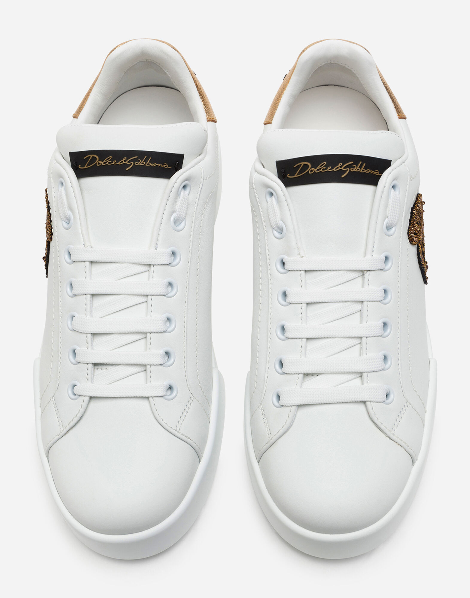 SNEAKER BASSA in WHITE GOLD for Men Dolce Gabbana
