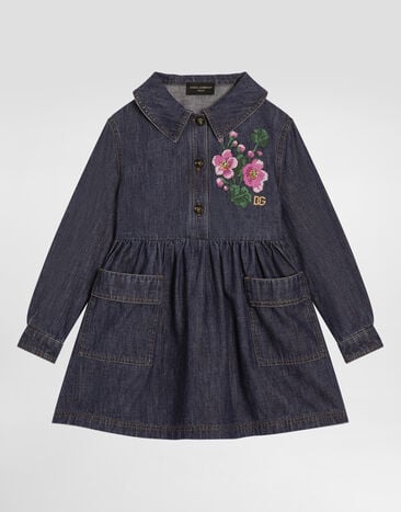 Dolce & Gabbana Denim dress with patch Multicolor L54DJ9LDD37