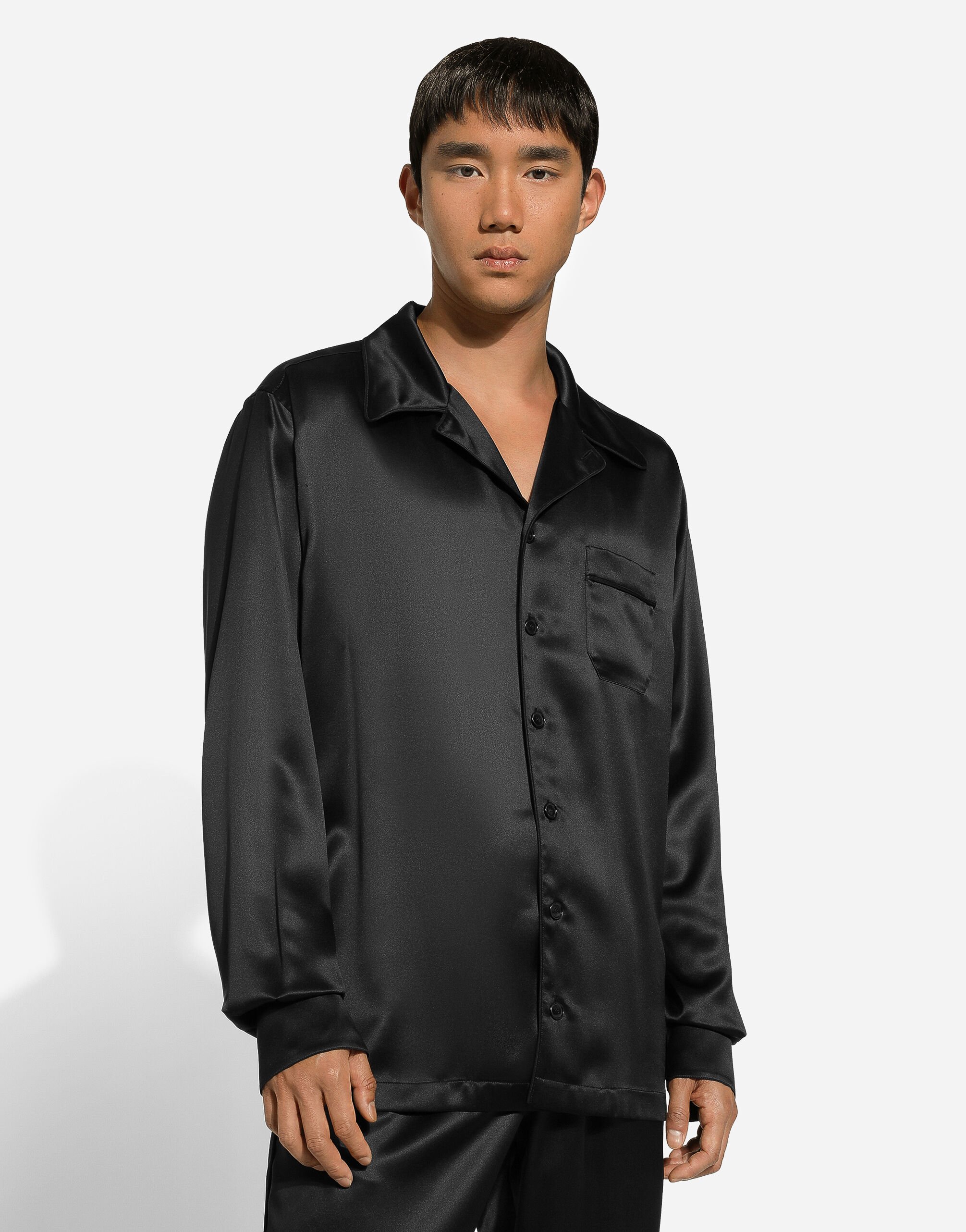 Camicia in seta in Nero da Uomo Dolce Gabbana