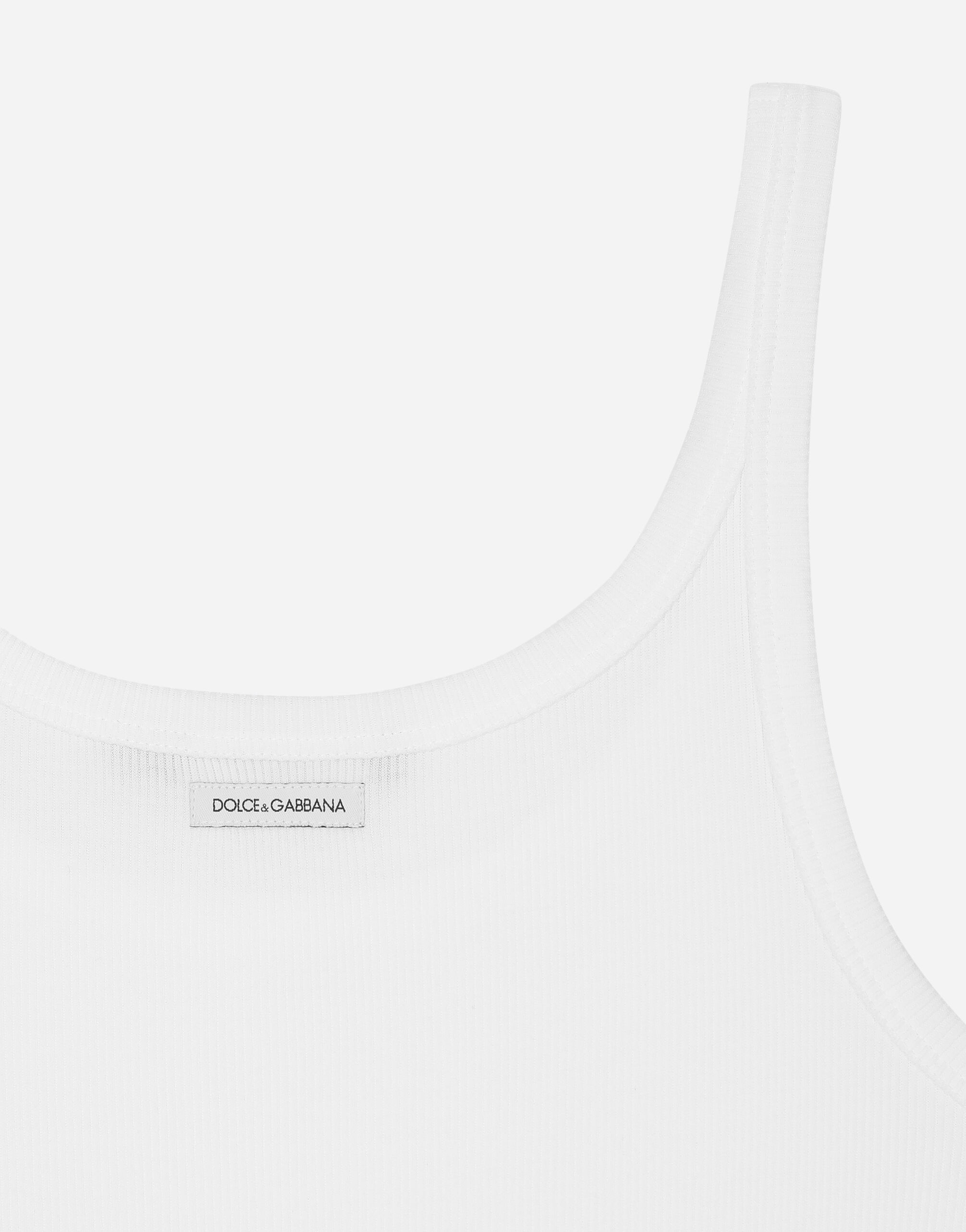 ホワイトのウィメンズ Fine-rib cotton singlet | Dolce&Gabbana®