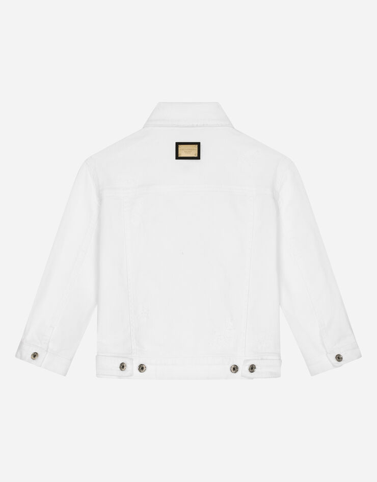 Dolce & Gabbana Blouson en denim stretch blanc Blanc L51B74LDA84