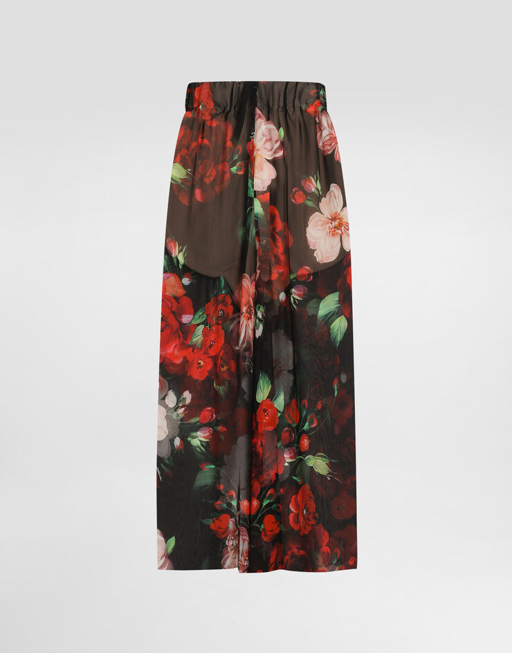 Dolce & Gabbana Rose-print chiffon calf-length skirt Print F4BBOTIS1Y6