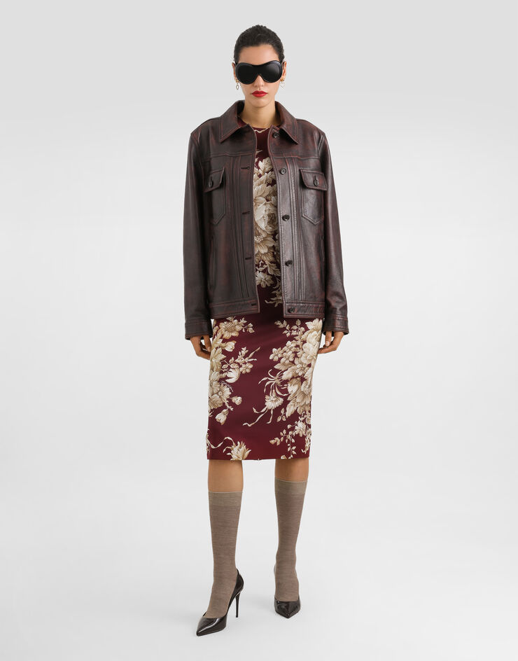 Dolce & Gabbana Rose-print charmeuse dress Print F6GAVTFSA7Y