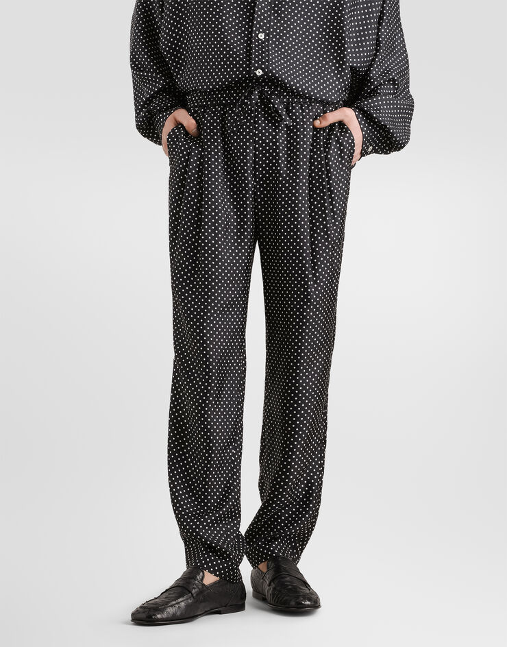 Dolce & Gabbana Polka dot-print silk twill trousers Dolce & Gabbana Polka dot-print silk twill trousers Multicolor GP12QTIS13O