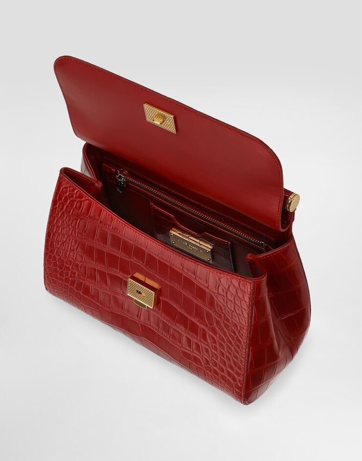 Dolce & Gabbana Large Sicily handbag in alligator leather Red BB6002B2EM0