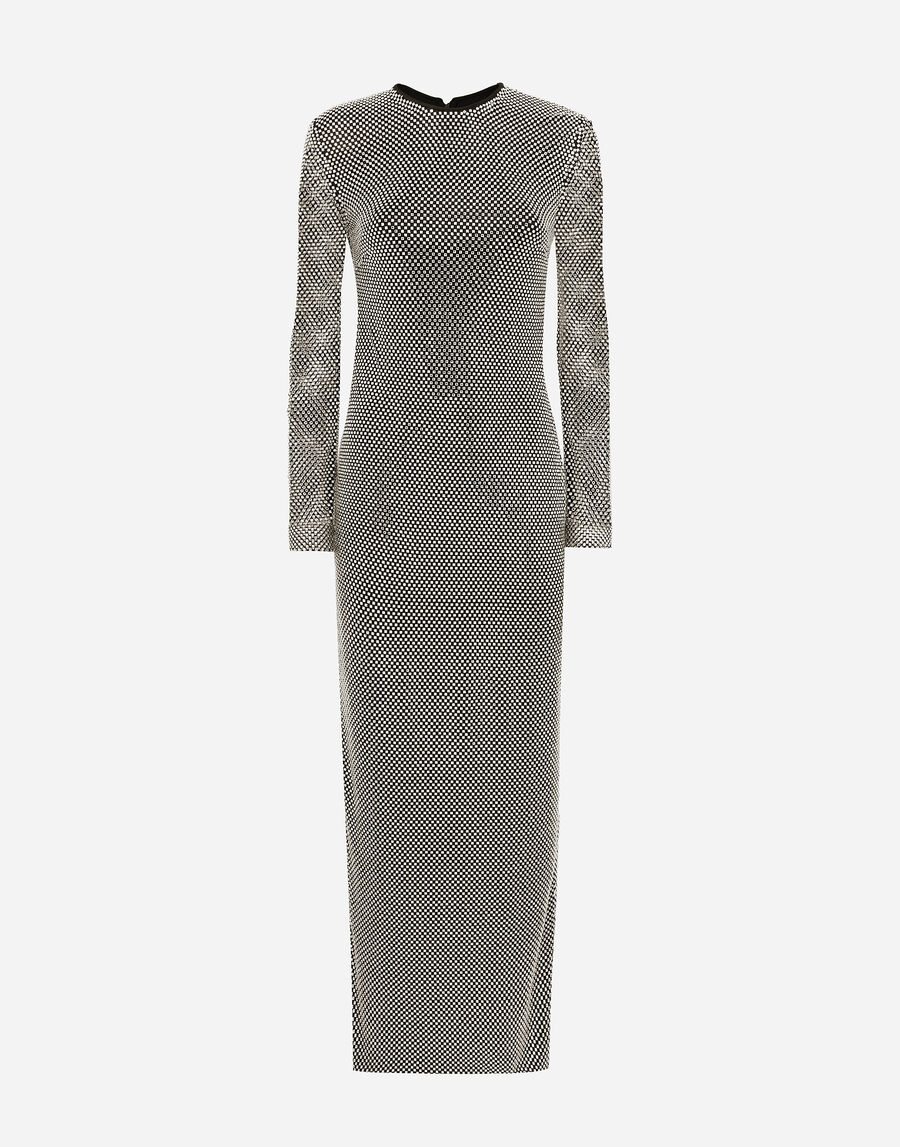 Long crystal mesh dress