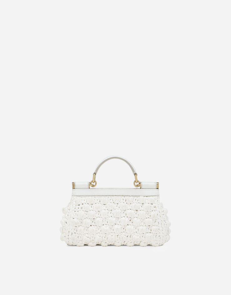 Dolce & Gabbana 라피아 크로셰 스몰 시실리 백 화이트 BB7116AY208