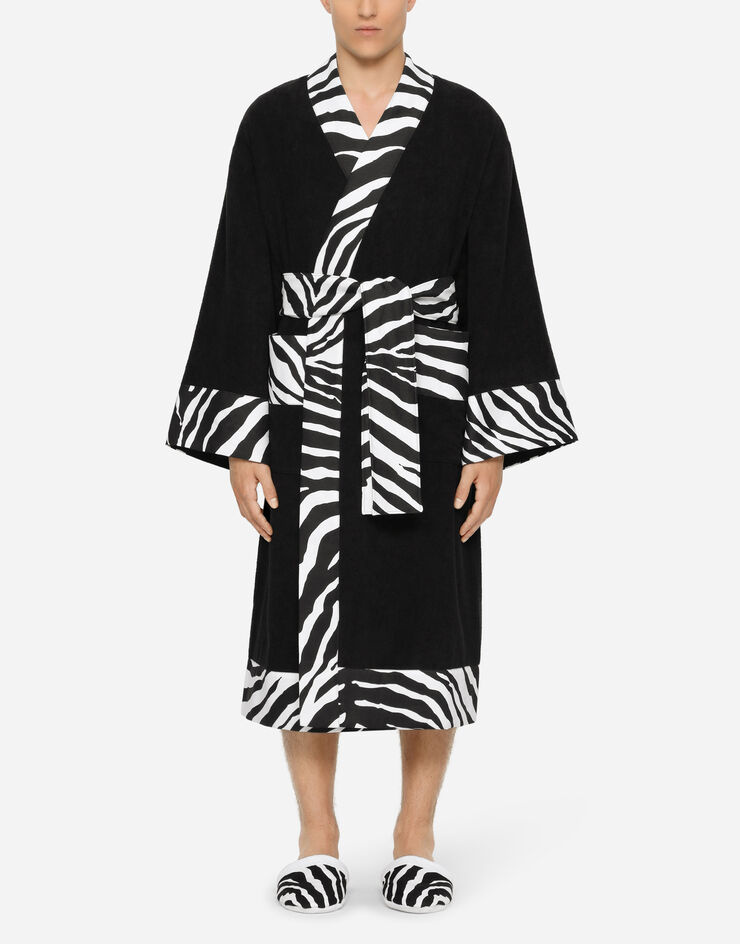 Dolce & Gabbana Cotton Terry Bathrobe Multicolor TCF010TCAGO