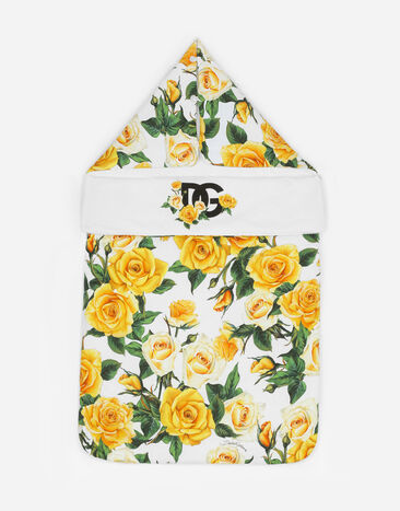 Dolce & Gabbana Jersey sleep sack with yellow rose print Print LNJAD7II7DZ