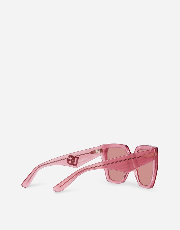 Dolce & Gabbana نظارة DG شمسية متقاطعة وردي VG443BVP5A4