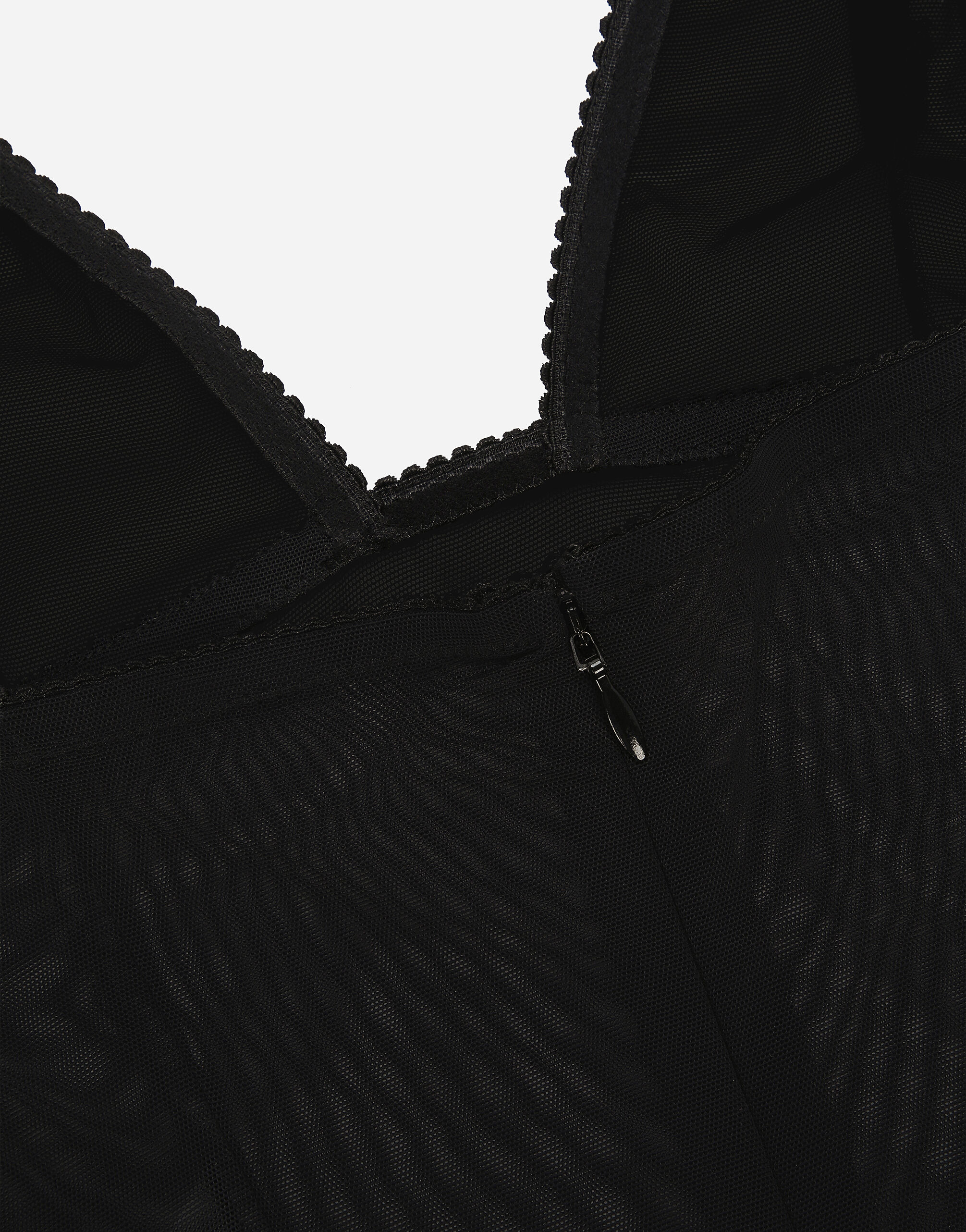 Long tulle slip dress in Black for Women | Dolce&Gabbana® US