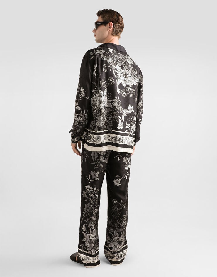 Dolce & Gabbana Flower bouquet-print vanity jacquard twill trousers Multicolor GVRMATHI12H