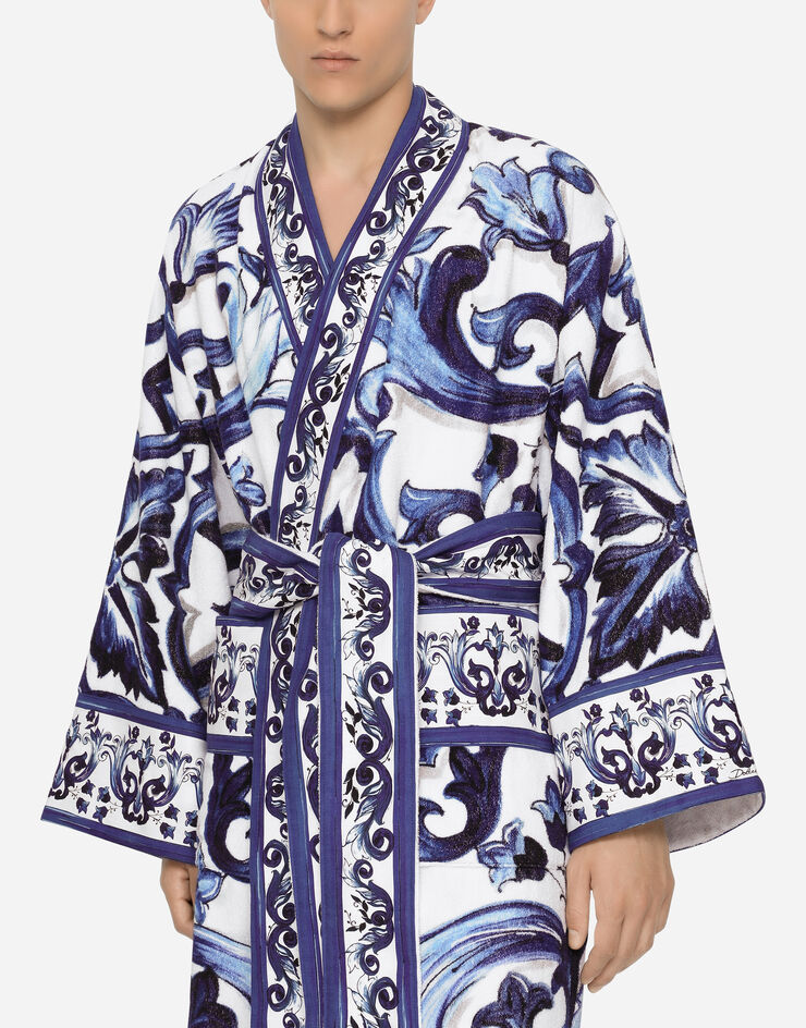 Dolce & Gabbana Terry Cotton Bath Robe Multicolor TCF010TCAGP