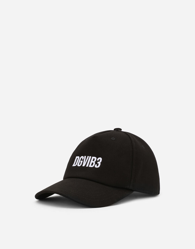 Dolce & Gabbana قبعة قطنية بحافة أمامية وشعار DGVIB3 أسود LJ5H40G7M7C