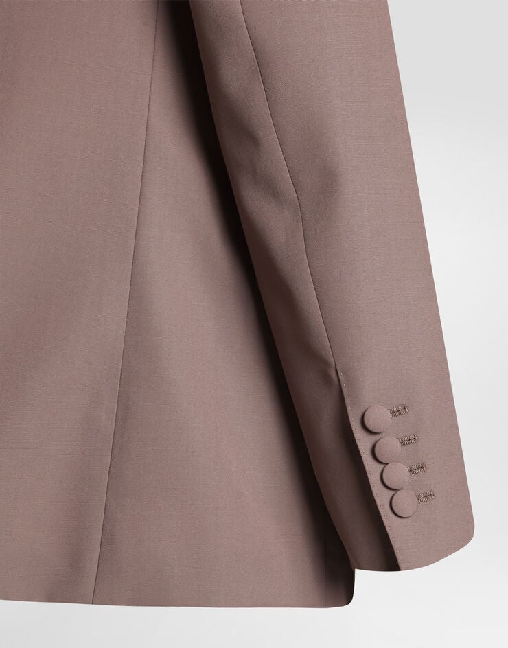 Dolce & Gabbana Single-breasted wool poplin jacket Brown G2NW0THU2BN