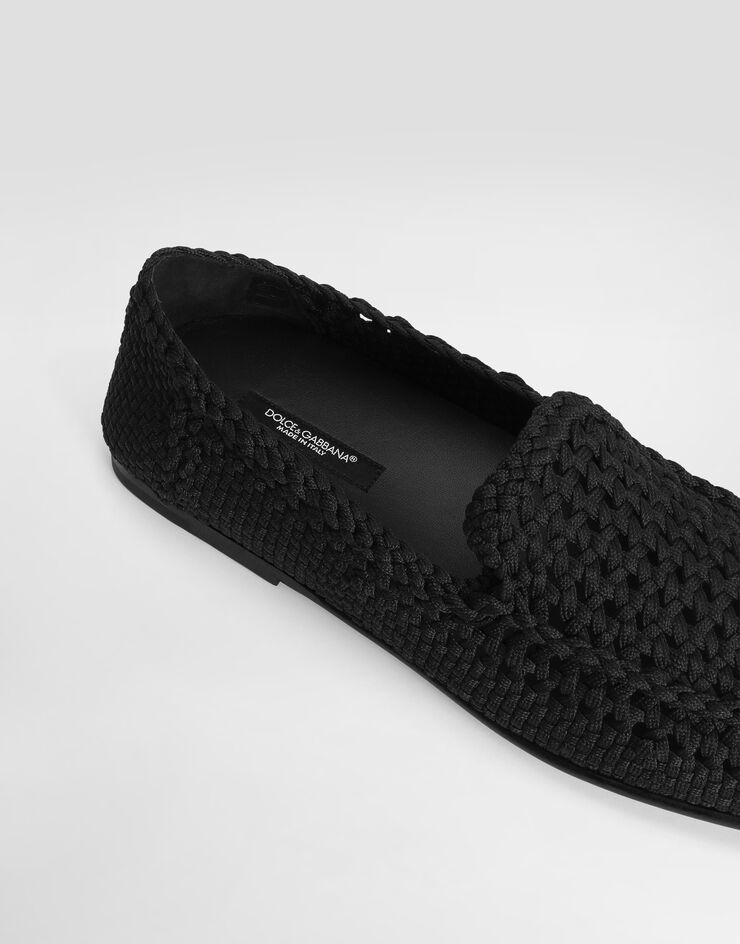 Dolce & Gabbana Häkel-Slipper Schwarz A50523AJ183