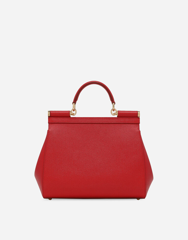 Dolce & Gabbana Borsa Sicily media in pelle dauphine Rosso BB4347A1001