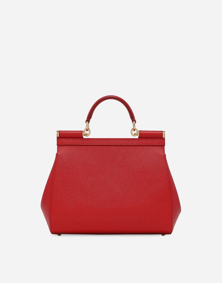 Dolce & Gabbana Medium Sicily handbag in dauphine leather Red BB4347A1001